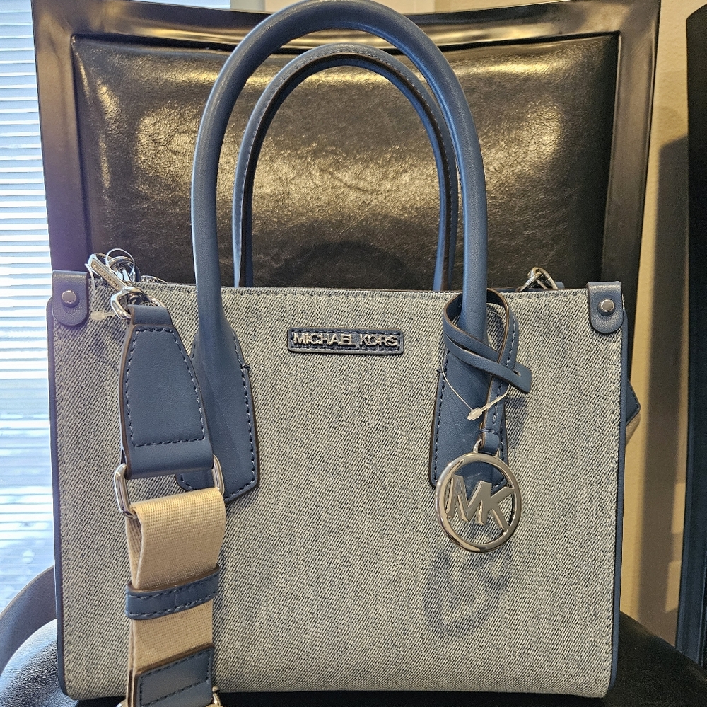 NWT Michael Kors Denim Satchel